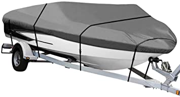 NEXCOVER Boat Cover, Waterproof Heavy Duty Boat Covers Trailerable Runabout Boat Cover Fit V-Hull, TRI-Hull, Pro-Style, Fishing Boat, Runabout, Bass Boat
