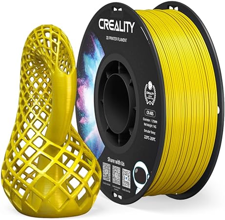 Creality ABS 3D Printing Filament 1.75mm, Excellent Resistance, Odorless Non-Toxic, Stability, Tough, 1kg(2.2lbs) ABS Filament 1.75 for 3D Printer (Yellow), CR-ABS_3301020033_US1