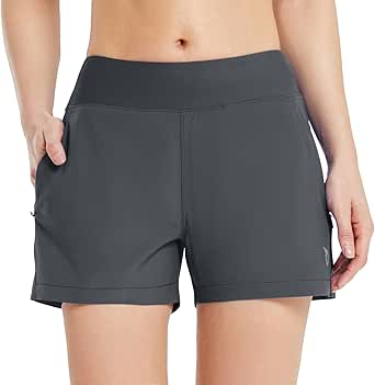 BALEAF Women's 3''/ 5" Quick Dry High Waisted Swim Board Shorts UPF 50  Swimsuit Bottom Trunks with Liner