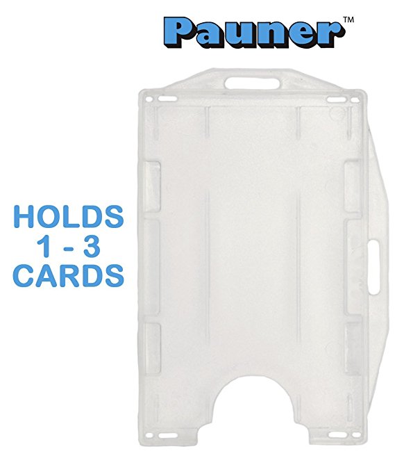 Card Holder - Id Badge Holder - 1 - 3 Card Holder (1- Pack, Clear)