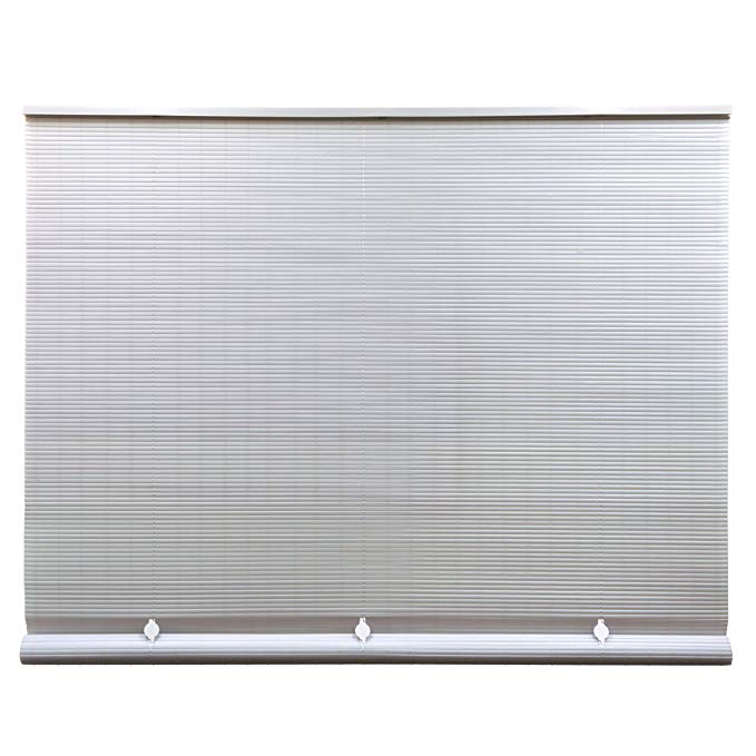 Lewis Hyman Cord Free 1/4 Inch Oval PVC Shade, White, 36 Inches x 72 Inches Roll Up Blind