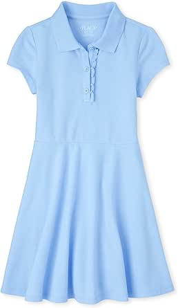 The Children's Place Girls' Short Sleeve Ruffle Polo Dress