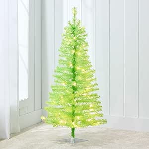 Best Choice Products 4ft Pre-lit Christmas Tree, Artificial Mini Tree Perfect for Kids, Apartments, Bedroom with Twinkling LED Lights - Lime Green