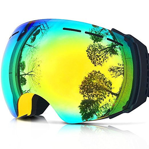 ZIONOR iSki 3X Ski Goggles for Amateur Avid Professional with Anti-fog UV400 Protection PC Oversize Dual-layer Lens TPU Frame Helmet Compatible for Ski Snowboard Skate Adult Men and Women