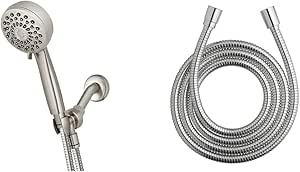 Waterpik High Pressure Hand Held Shower Head With Hose, PowerPulse Massage 7-Mode & HOS-960M Ultra-Flexible Replacement Metal Shower Hose, Extra Long for Handheld Shower Heads