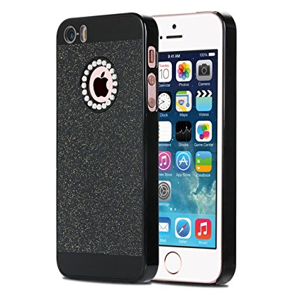 iPhone 5 Case,iPhone 5S Case, BENTOBEN Luxury Shiny Bling PC Case with Crystal Sparkly Rhinestone Protective Diamond Case for Apple iPhone 5 5S,Black