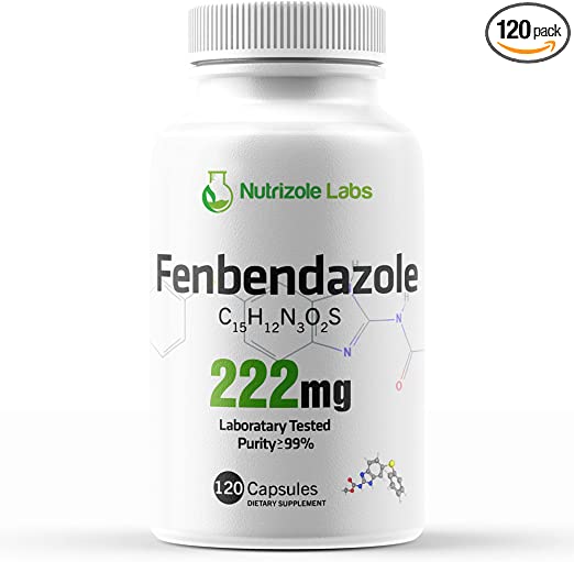 Nutrizole Labs Fenbendazol 222mg, Purity &gt;99%, Certified Third-Party Laboratory Tested, Analysis Report Included, 120 Caps