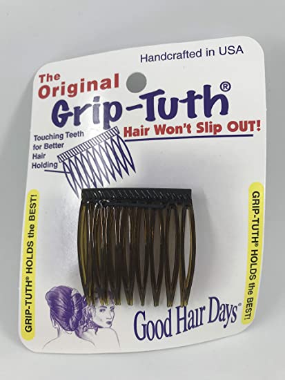 Good Hair Days Grip Tuth Hair Combs 40073 Set of 2, Shell 1 1/2" Wide Combs