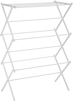 AmazonBasics Foldable Clothes Drying Laundry Rack - White