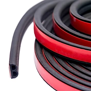 Universal Self Adhesive Auto Rubber Weather Draft Seal Strip 51/100 Inch Wide X 1/5 Inch Thick,Weatherstrip for Car Window and Door,Engine Cover Soundproofing,Total 33Feet Long(2 Rolls of 16.5 Ft Long