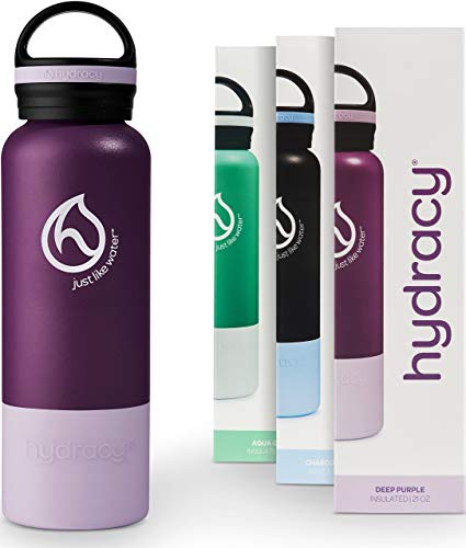 Hydracy Water bottle - Vacuum Insulated Stainless Steel Double Walled Flask - Cold 24 Hours Hot 12 Hours - BPA-Free Leakproof Wide Mouth Lid