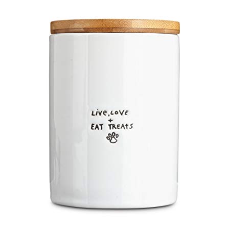 HARMONY "Live, Love & Eat Treat Ceramic Dog Treat Jar