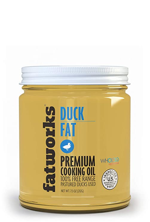 Fatworks, Premium Pasture Raised NON-GMO FED Duck Fat, WHOLE30 Approved, KETO, Paleo, Small Family Farm Sourced, 7.5 oz.