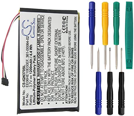 1200mAh Battery for Garmin Nuvi 3700, Nuvi 3760, Nuvi 3760T, Nuvi 3790, Nuvi 3790T with 7/pcs Toolskits