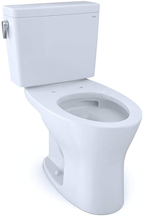 Toto CST746CEMG#01 Drake Two-Piece Elongated Dual Flush 1.28 and 0.8 GPF DYNAMAX Tornado Flush Toilet with CEFIONTECT, Cotton White