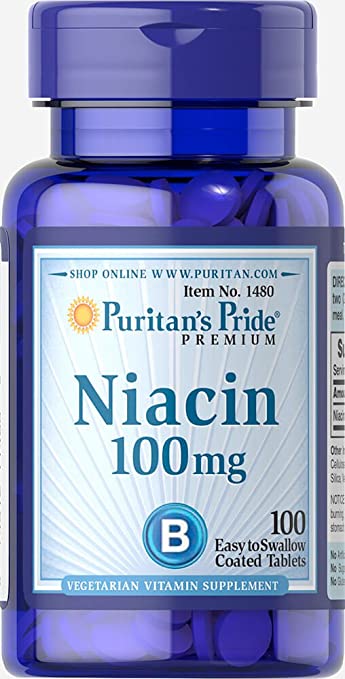 Puritan's Pride Niacin 100 mg-100 Tablets