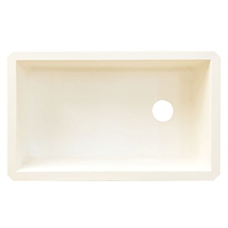 Transolid RUSS3118-01 Radius 19.125-in W x 31.75-in L Granite Single Undermount Kitchen Sink, White