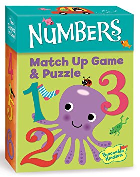 Peaceable Kingdom Numbers 24 Card Match Up Memory Game and Floor Puzzle for Kids