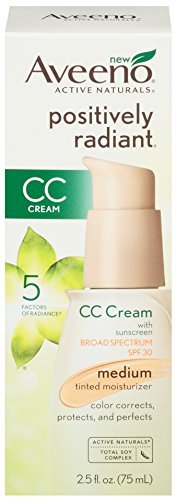 Aveeno Positively Radiant CC Cream SPF 30 Medium Tinted Moisturizer 25 Ounce