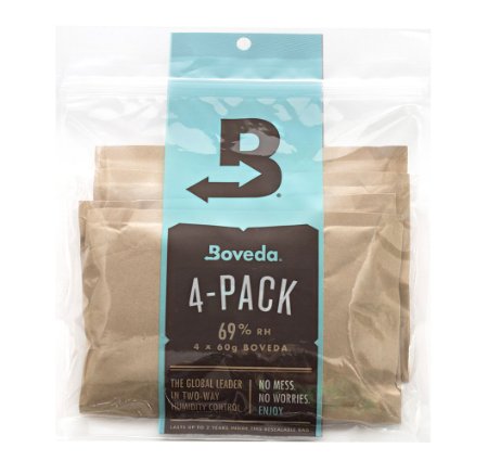 Boveda 69 Rh 2-Way Humidity Control Large 60 g 4 Pack