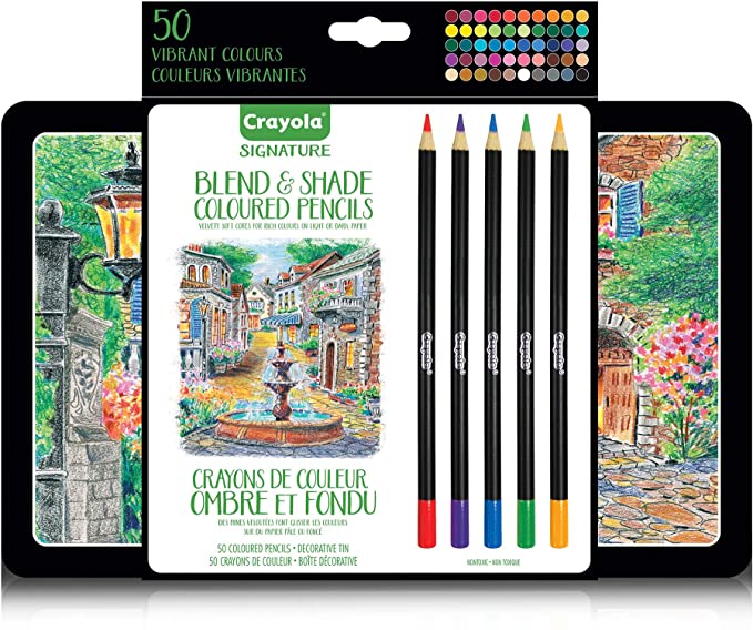 Crayola Signature Series Blend & Shade Coloured Pencils 50 Count Arts & Crafts