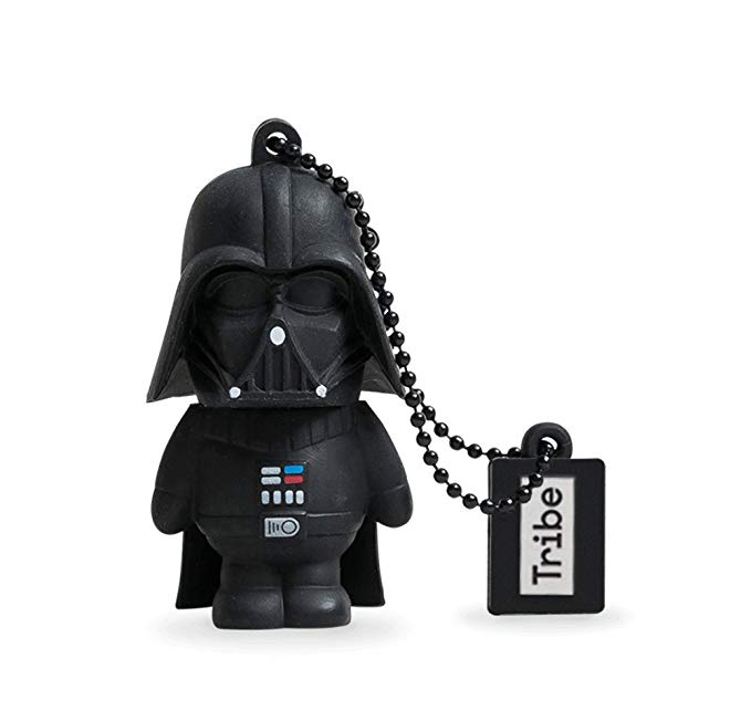 Tribe Disney Star Wars Darth Vader USB Stick 16GB Pen Drive USB Memory Stick Flash Drive, Gift Idea 3D Figure, PVC USB Gadget with Keyholder Key Ring - Black