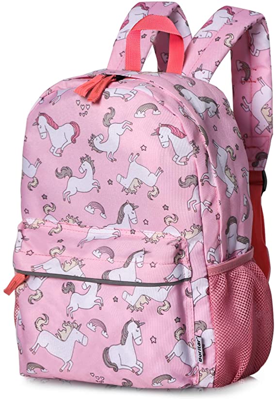 BORITAR Kids Backpack for Girls 14.6 Inch Preschool Backpack with Chest Strap, Stylish Cute Unicorn Design