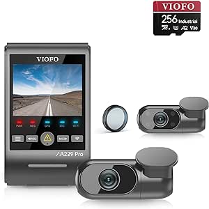 【Bundle: VIOFO A229 Pro 3CH   256GB Card】 3 Channel 4K HDR Dash Cam, Dual STARVIS 2 Sensors IMX678 & IMX675, 4K 2K 1080P Front Inside and Rear Triple Car Camera, 5GHz WiFi GPS, Voice Control