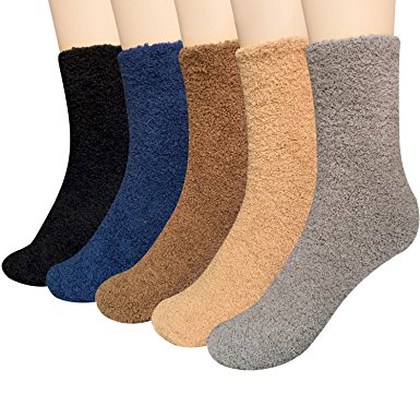Loritta 5 Pairs Women Warm Fuzzy Fluffy Socks Super Soft Cozy Home Slipper Socks