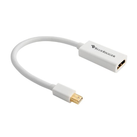 BlueRigger Premium Mini DisplayPort to HDMI Male to Female Adaptor Cable 15cm - MacBook ProAir - with HD Audio