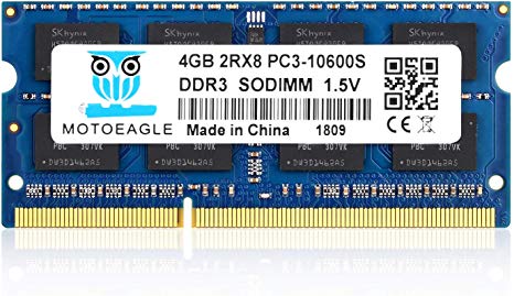 4GB PC3-10600 1333 Mhz DDR3 SODIMM, Motoeagle 2Rx8 PC3 10600S 204-pin Memory Upgrade for Laptop