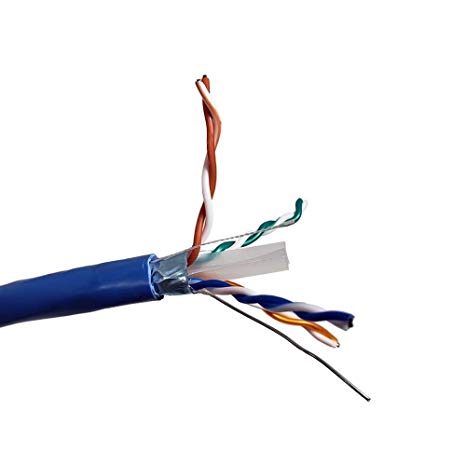 Micro Connectors 500ft Solid Shielded (STP) CAT6 Bulk Ethernet Cable - Blue (TR4-560SHBL-500)