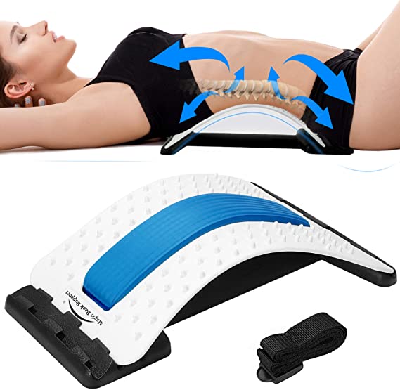 Back Stretcher Device - Lower Back Pain Relief, Lumbar Stretching Treatment?Spinal Stenosis - Posture Corrector - Back Support for Office Chair