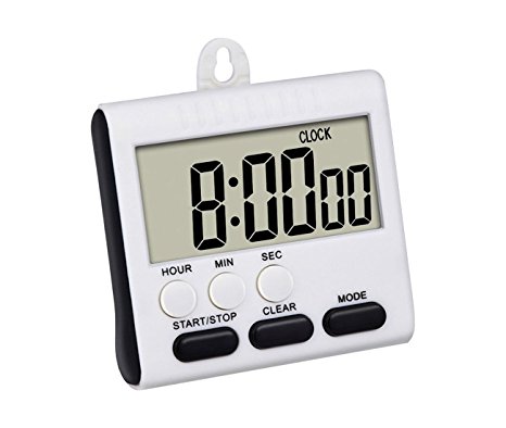 Digital kitchen Timer, Large LCD Display Screen Timer 24 Hours Clock Timer with Loud Alarm Retractable Stand and Magnetic Backing | 3 Years satification Gurranty By Wellehomi