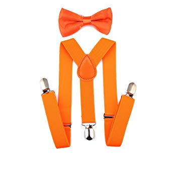 Child Kids Suspenders Bowtie Set - Adjustable Suspender Set for Boys and Girls