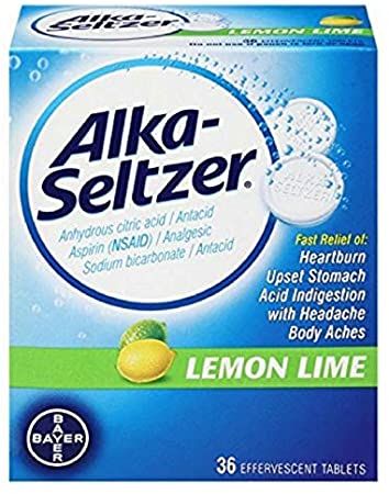 Alka-Seltzer Heartburn Effervescent Tablets Lemon Lime - 36 ct, Pack of 6