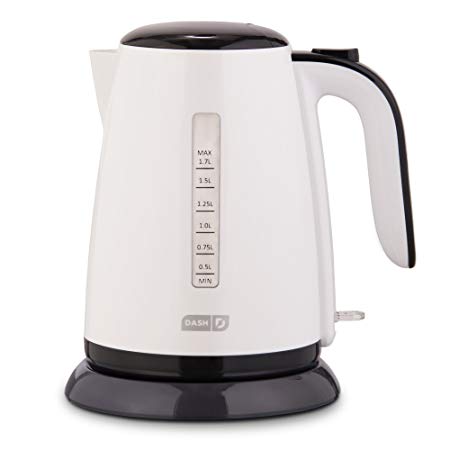 Dash DEZK003WH Easy Electric Kettle   Water Heater with Rapid Boil, Cool Touch Handle, Cordless Carafe   Auto Shut Off for Coffee, Tea, Espresso & More, 57 oz. / 1.7L, White