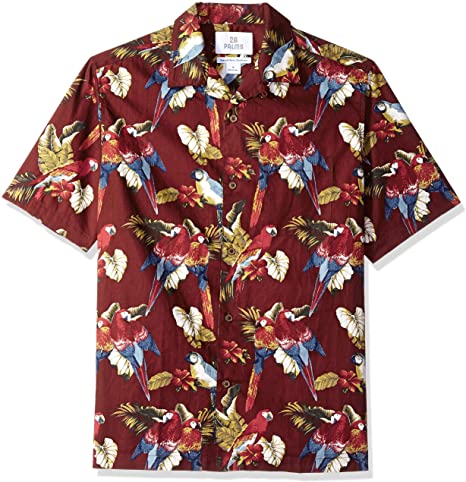 Amazon Brand - 28 Palms Men's Relaxed-Fit 100% Cotton Tropical Hawaiian Shirt