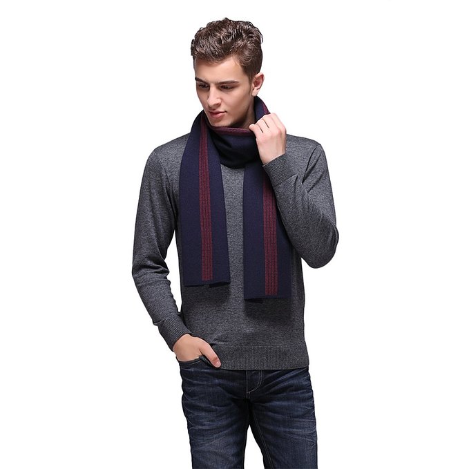 Shenny Mens Winter Australian Wool Blend Scarf - Various Design and Color Keep Warm
