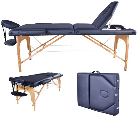 BestMassage Black Reiki Portable Massage Table, have the same table in Burgundy, Cream, Blue, Purple and Pink