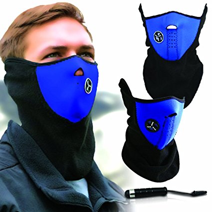 Unisex Ski Mask Neck Warmer, Neoprene Face Mask Winter Cold Weather Face Mask for Motorcycles, Bicycle, Skiing, Running Face Mask,Mountain Climbing - Balaclava Face Masks, jet ski mask by AmaziPro8