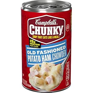 Campbell’s Chunky Soup, Old Fashioned Potato Ham Chowder, 18.8 Oz Can