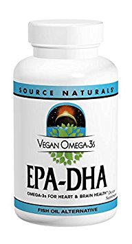 Source Naturals Vegan Omega-3s EPA-DHA, Omega-3s for Heart and Brain Health Fish Oil Alternative