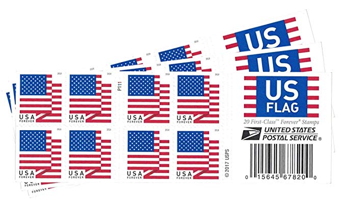 USPS US Flag 2018 Forever Stamps (Book of 60)