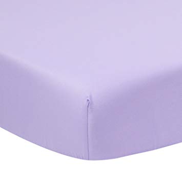 TILLYOU Organic Crib Sheet Fitted, 100% Breathable Cotton Toddler Sheets, Soft Cozy Hypoallergenic, 28"x52" Fits Standard Crib and Toddler Mattress, Lilac