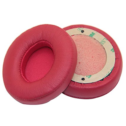 Poyatu Memory Foam Earpads for Beats Solo 2 Wired Headphones Replacement Ear Cushions Ear Pads Earbuds(Red)