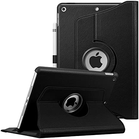 Fintie Case for iPad 7th Generation 10.2 Inch 2019-360 Degree Rotating Smart Stand Protective Back Cover, Supports Auto Wake/Sleep for iPad 10.2" 2019 Tablet, Black