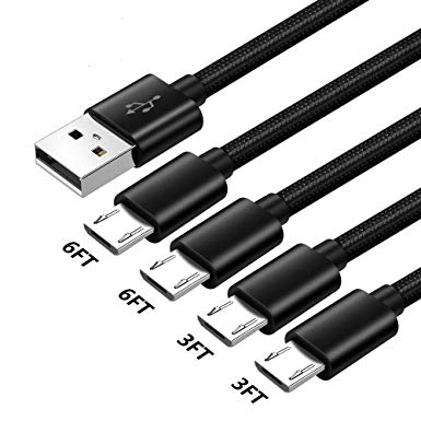 Micro USB Charger Cord for Samsung Galaxy J3 Luna pro/Achieve/Emerge/Eclipse/Mission/Prime/Star/2016,2017,2018/j3V/V,J5/Pro/Prime/2016 2017,J4,Honor 7/7C/7X/6/6X/5x/9 Lite,Fast Charging Cable 3/6 FT