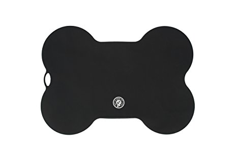 Pet Food Mat, Bone-Shaped, Food Grade Silicone, Water-Proof, Non-Skid, Keep Your Pet's Eating Area Clean and Bowls in Place