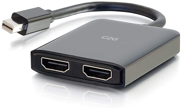 C2G Mini DisplayPort to HDMI Monitor Splitter - 2 Port 4K HDMI MST Hub USB Powered - 54292